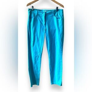 Trina Turk Suki Slim Turquoise Jeans Size 10 Ankle Flattering